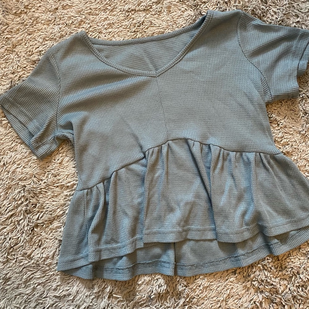 Women’s waffle peplum top